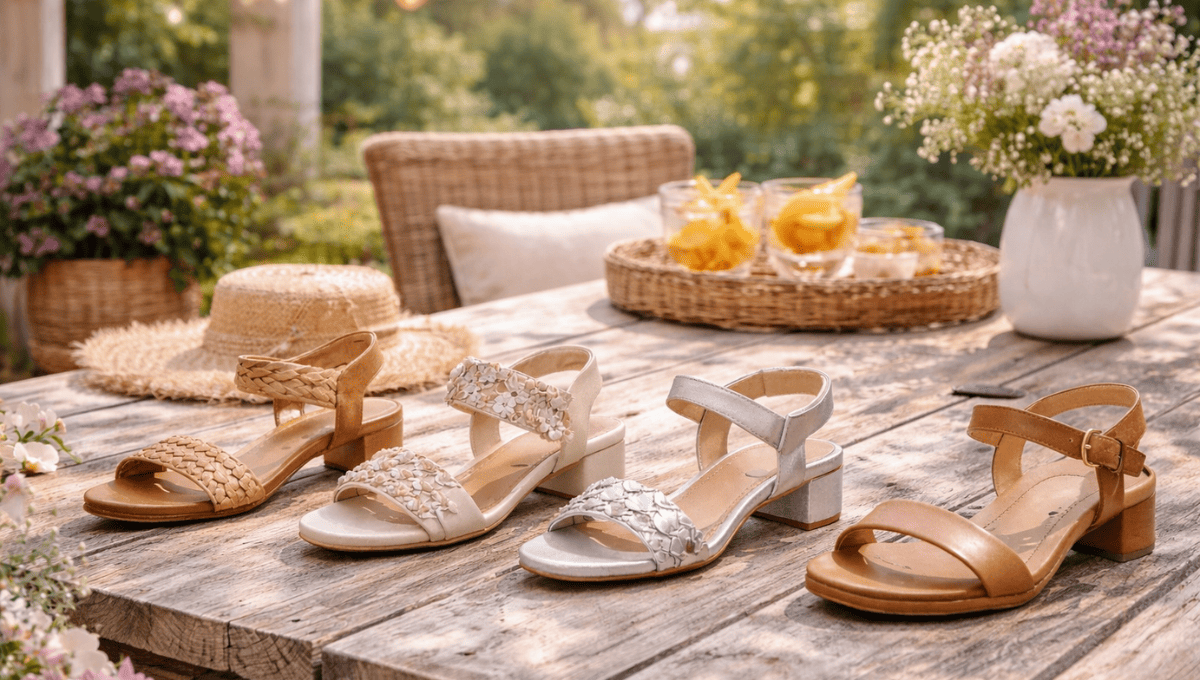 Sandália Salto Baixo Tendência Forte e Cheia de Estilo em 2026